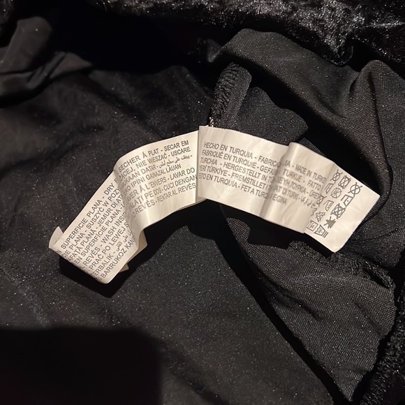 Zara black crushed  Velvet hooded sweatshirt Sz M - Picture 10 of 13